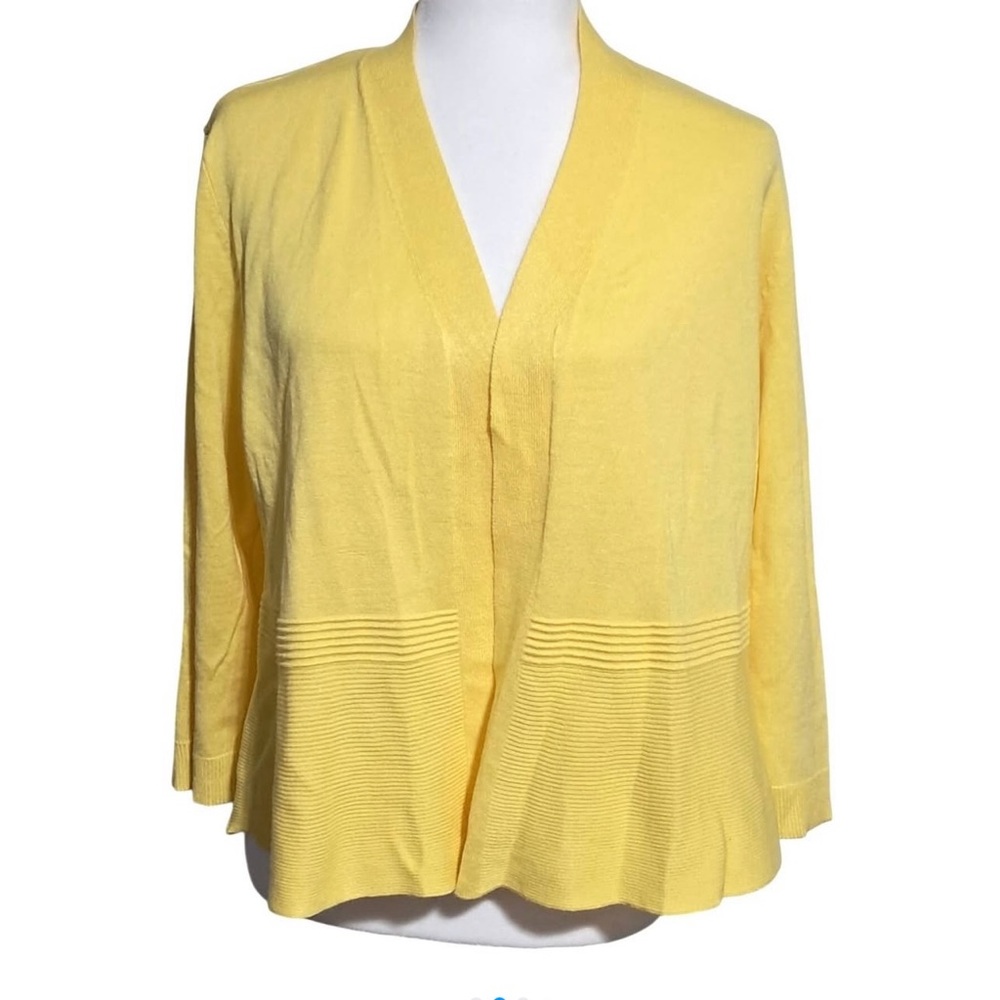 Madison Yellow Cardigan V-Neck Open Front